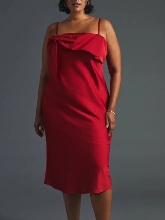 Hutch Dresses & Skirts - Anthropologie Hutch Elegant Red Midi Dress with Bow Accent